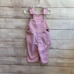 KEY PINK AND WHITE STRIPED DENIM‎ OVERALLS